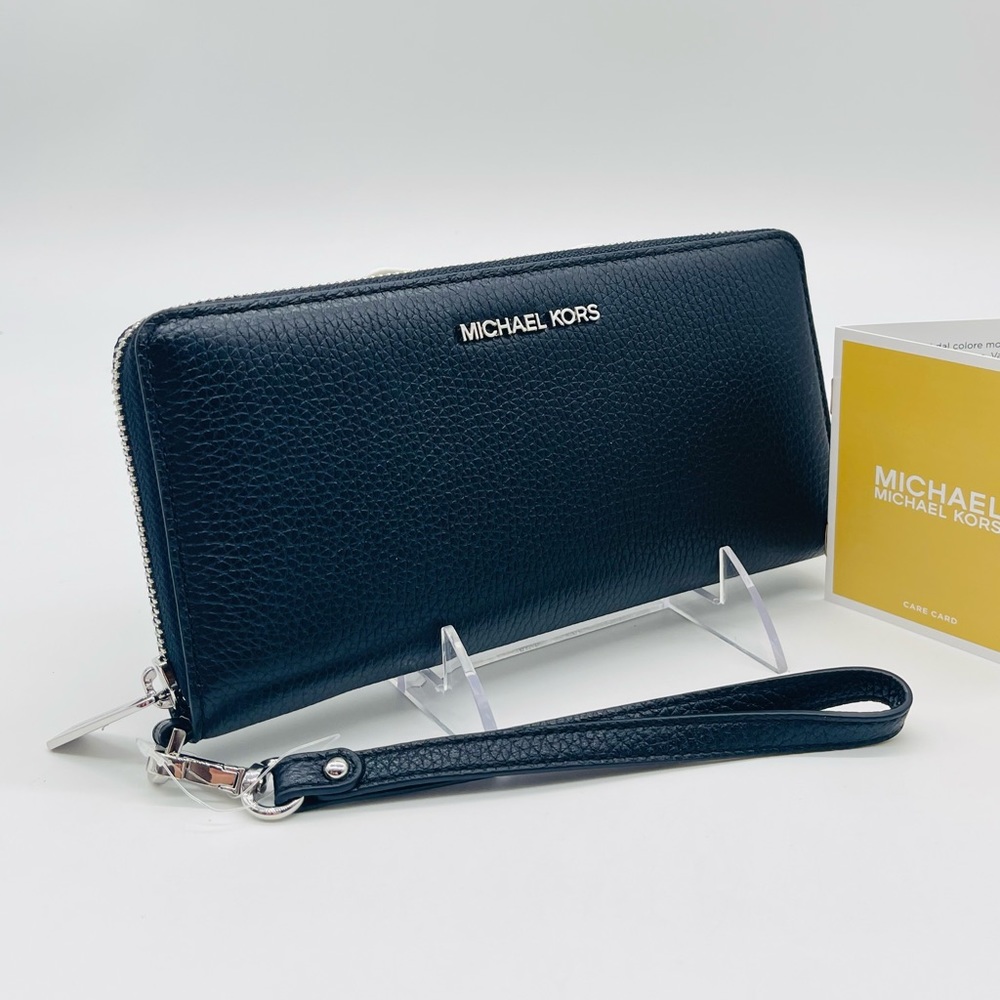 Michael Kors Black Leather Wristlet
